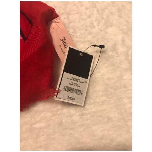🌺SALE 🌺Juicy Couture Women’s Red/Pink Scarf Wrap - Picture 6 of 8